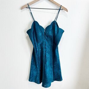 Vtg Victorias Secret‎ Slip Womens Large Blue Satin Fairy Coquette Gold Label